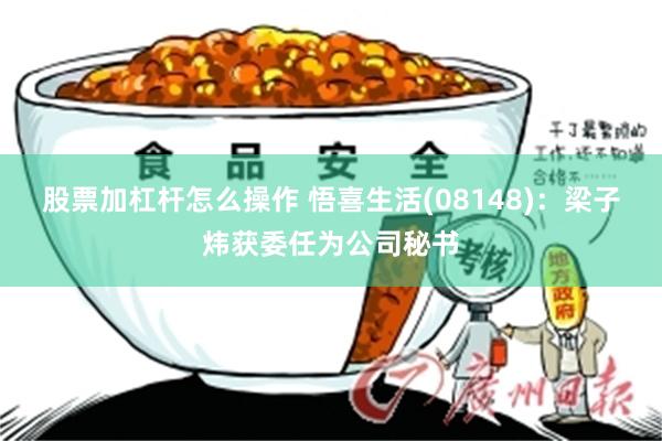 股票加杠杆怎么操作 悟喜生活(08148)：梁子炜获委任为公司秘书