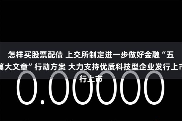 怎样买股票配债 上交所制定进一步做好金融“五篇大文章”行动方案 大力支持优质科技型企业发行上市